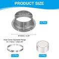 thumbnail image 2 of Uxcell 4" Duct Connector Flange, 2Pack Metal Interface Duct Connector with Clamp, Silver, 2 of 6