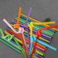 Extra Bendable Long Straws, 200 Pack, 1013 inches, Disposable, BPAFree Plastic, Colored