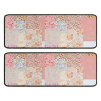 Kitchen Rugs Sets Of 2,Pioneer Flower Floral Print Pattern Anti Fatigue Kitchen Mat Rugs Non Slip Washable,Decorative Kitchen Floor Mats for Kitchen,Sink,Laundry,17"x47" 17"x47"
