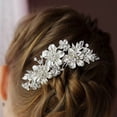 thumbnail image 2 of MasteelfCA Rhinestone Flower Hair Comb Rhinestone Bridal Hair Comb Wedding Hair Comb, 2 of 7