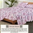 thumbnail image 3 of 100% Cotton California King Sheet Sets, 4 Pieces, Soft & Breathable Percale Weave Bedding, Deep Pocket 14", Hotel Standard, Crisp Cool Feel & Durable, Perfect Floral Sheets, Lilac Floral, 3 of 6