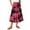 AA#-014 Wine, variant on JULMCOMO Summer Skirts for Women Flowy Floral Print Midi Skirts Drawstring Elastic High Waisted Long Skirts for Women Beach Pleated Summer A-Line Skirts Beige L