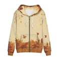 thumbnail image 4 of DISNIMO Thanksgiving Hoodies for Women Maple Leaves Printed Jacket Coat Zip Up Hooded Sweatshirts Casual Hoodies with Pockets, M, 4 of 5