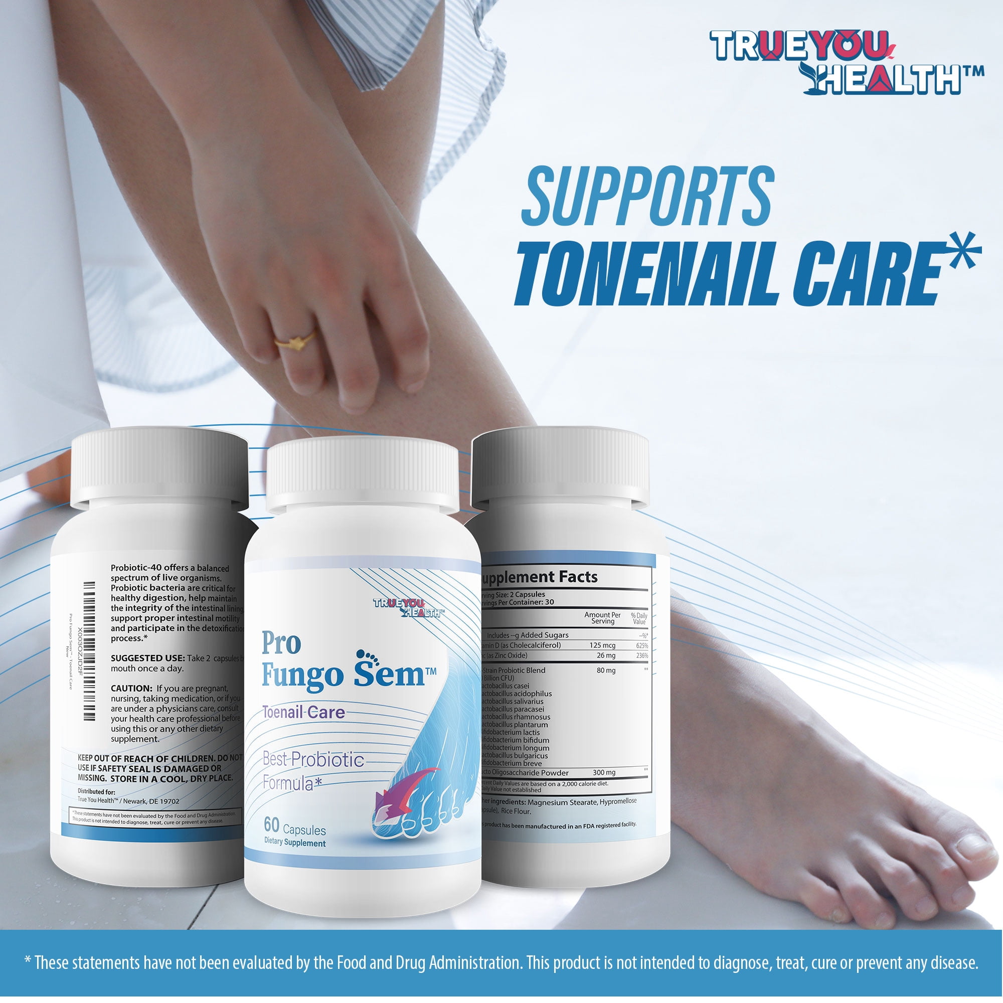 Pro Fungo Sem Toenail Care - Best Probiotic Formula - Clear Toes, Nails, and Feet - Probiotic Fungus Fighter Health Support - Help Your Body Ward Off Fungus From the Inside Out