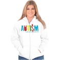 thumbnail image 3 of Autism Awareness Advocate Puzzle Unisex Fleece Graphic Zip Up Hoodie Brisco Brands 4X, 3 of 5