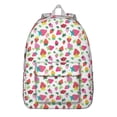 thumbnail image 1 of Sac à Dos Scolaire à Motif de Fraises, Mignon Motif de Baies Rouges, Sac de Jour Décontracté Léger, Sac de Voyage pour Étudiants et Femmes, 1 of 3