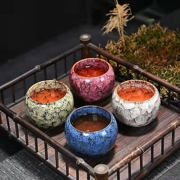 New Kung Fu Tea Cup Kiln Change China Mini Ceramic Cup Porcelain Tea Cups Pottery Drinkware Tableware Coffee Mug Wine Mugs 20238110ml He Qiyong unisex