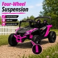 thumbnail image 4 of 24V Kids Powered Ride On UTV, Electric Ride On Car for Kids Ages 3-5 with Remote, Bluetooth, LED Lights, 4-Wheel Suspension, Pink, 4 of 7