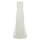 thumbnail image 4 of Vestido largo de color sólido con costura de encaje con abertura halter sin mangas sexy para mujer Fridja  hjkh1110, 4 of 8