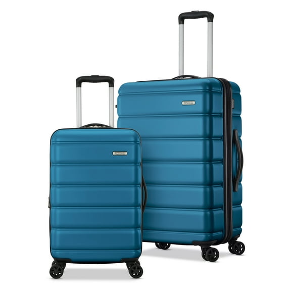 American Tourister Roll Out 2-Piece Luggage Set with Spinner Wheels (Carry on/Medium Checked) - Lagoon Blue
