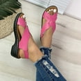 thumbnail image 4 of Hvyesh Sandals for Women Casual Summer, Orthopedic Sandals Heightening Shoes Hollowed Out Flat Heels Peep-toe Casual Shoes Size 7, 4 of 5