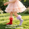 thumbnail image 2 of TELOLY 3Pairs Kids Socks,1-3 Years Old Ruffle Socks,Combed Cotton Lace Socks,Combination2, 2 of 7