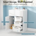 thumbnail image 6 of Advwin 24" Freestanding Bathroom Vanity with Ceramic Sink, Modern Bathroom Storage Cabinet with 3 Drawers, White, 6 of 9