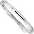 thumbnail image 1 of Sterling Silver 4.5mm Solid Polished Plain Slip-On Bangle Bracelet (7.5 X 4.5) Made In India qb238, 1 of 5