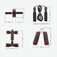 thumbnail image 3 of Kit Malubero Rodillo Abdominal Barras Push-up Cuerda Ejercitador Mano Negro con rojo, 3 of 3