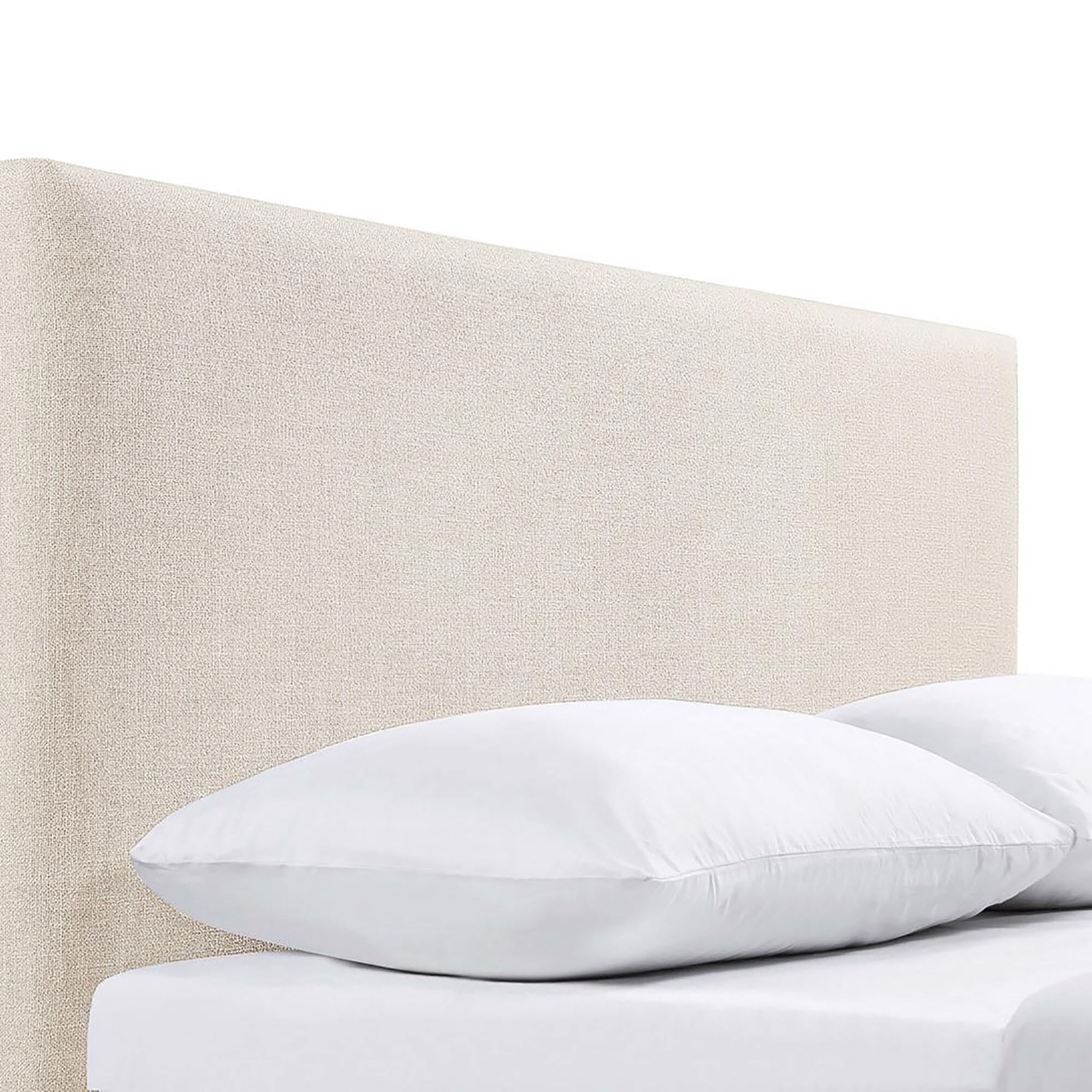Sand Upholstered Headboard - 65" Wide Queen/Full Headboard with Soft Edges, Ivory Fabric