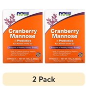 (2 pack) Now Foods, Cranberry Mannose + Probiotics, For Women On The Go, 24 Packets, 0.21 oz (6 g) Each