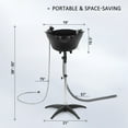 thumbnail image 5 of Artist Hand Black Shampoo Bowl Portable Salon Sink Barber Hair Washing Basin Adjustable Height with Drain, Sprinkler, Switch, 5 of 9