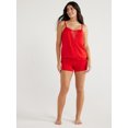 thumbnail image 2 of Sofia Intimates Women's Satin Cami Tank Set, 2-Piece, Sizes XS-3X, 2 of 6