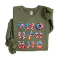 thumbnail image 7 of 4th of July Patriotic Sweatshirt for Women & Kids USA Red White Blue Family Matching Crewneck Army Green Sweatshirt Adult L, 7 of 7