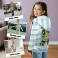 thumbnail image 7 of Chaqlin Striped Dinosaur Hooded Pullover with Long Sleeve for Teens and Girls - Soft Zip Up Jacket for Travel and Daily Use Fluffy Sweatshirt for girls, 7 of 7