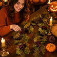 thumbnail image 4 of Fall Porch Decor 69 Inch Artificial Grape Leaf Garland Fall Halloween Decor Autumn Decorations for Home Indoor Outdoor Thanksgiving Hanging Wall Display 1 Pack, 4 of 7