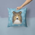 thumbnail image 2 of Snowflake Sheltie Fabric Decorative Pillow, 2 of 4
