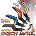 thumbnail image 4 of Colaxi Motorcycle LED Turn Light, Function Wing Shaped 21Pcs Light Beads IPX66 Flasher Cornering Lamp Bendable 12V Daytime Driving Light , Red, 4 of 6