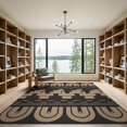 thumbnail image 2 of ODIKA 9'x12' Beige Geometric Contemporary Arch Washable Area Rug Modern Abstract Architectural Motifs With Interlocking Rectangular for Great Room, Indoor Concept, Large Living Low Pile, Flatwoven, 2 of 7