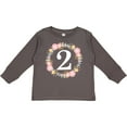thumbnail image 3 of Inktastic 2nd Birthday Rose Wreath 2 Year Old Girl Girls Long Sleeve Toddler T-Shirt, 3 of 5