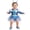 Blue, variant on Toddler Baby Girls Alien Outfit Metallic Bodysuit Long Sleeve Tutu Dress with Headband Blue 9-12M