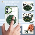 thumbnail image 6 of Cover for iPhone 16 Case with Ring Holder Magnetic Black Compatible with Magsafe Wireless Charger iPhone 16 Phone Case Clear Shockproof Rugged (Green), 6 of 14