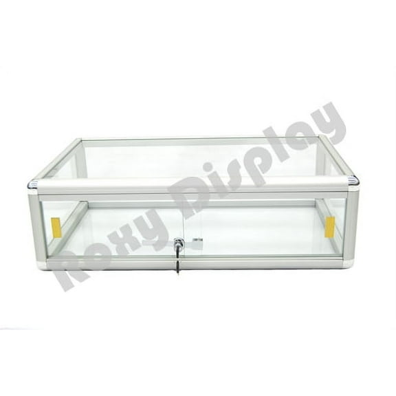 Glass Countertop Display Case Store Fixture Showcase with front lock #SC-KDFLAT