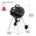 thumbnail image 3 of Nexgrill Premium 22.5" Charcoal Barbecue Grill with Adjustable Air Vent, Built-In Temperature Gauge, 362 SQ In Grate, Storage Rack, Portable Kettle Grill for Camping, and More - 810-0178&nbsp;, 3 of 8