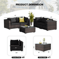 thumbnail image 3 of TANGJEAMER 5 Piece Patio Furniture Set, All Weather Outdoor Sectional PE Rattan, Patio Conversation Sets with Cushions and Glass Coffee Table for Garden Lawn Balcony Porch Deck, Black, 3 of 7