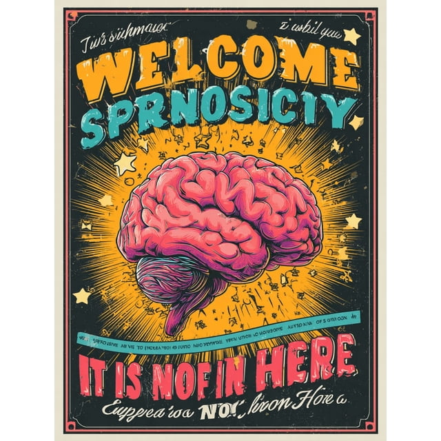 Qisvanset Brain Art Canvas Wall Decor 15.75x11.81 Inches