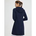 thumbnail image 2 of BALEAF Women's Fleece Sweatshirt Dress Thermal Long Winter Fall Tunic Dresses Outfits with Pocket Hooded Pullover Navy Blue L, 2 of 7