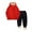 Red, variant on KAUOD Kids Fleece-Lined Hoodi𝐞s Set 2 Piece Thick Warm Joggers Sweatpants Sweatsuits Boys Girls Winter Padded Tracksuits