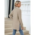 thumbnail image 3 of Long Sleeve Shirts for Women High Neck Casual Tunic Tops Khaki XL, 3 of 8