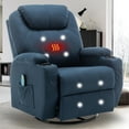 thumbnail image 1 of Korser Swivel Rocker Recliner Chair with Massage and Heat for Living Room,Blue, 1 of 8