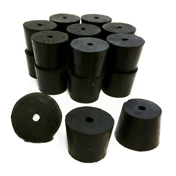 Rubber Stoppers, Size 6, 1-Hole. Pack of 1-Pound.