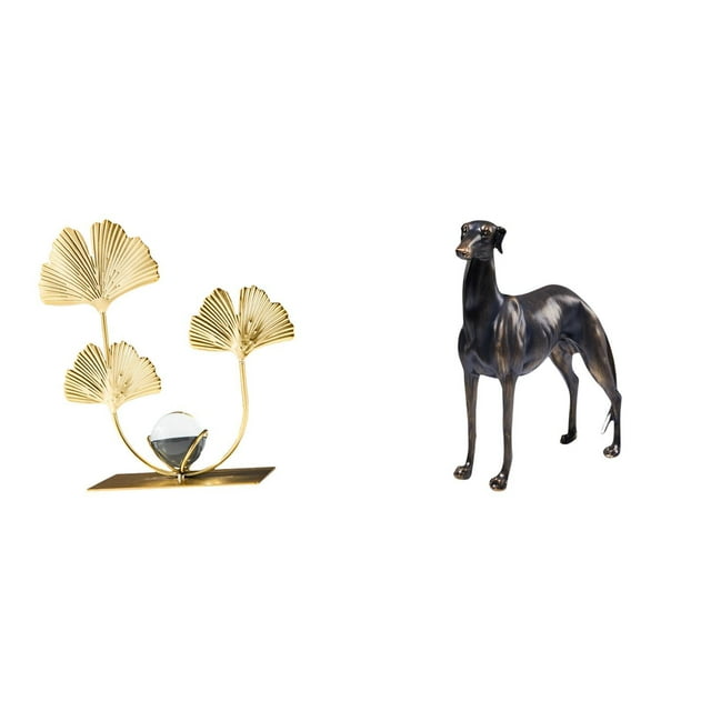 Escultura De Galgo Con Hojas, Adorno Para Estantería, Decoración Moderna Para El Hogar, Figura De Resina, Centro De Mesa Decorativo, Ideal Para Dormitorio, Regalo Coleccionable.