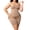Camel, variant on Plus Size Womens Shapewear Mid-Thigh Bodysuit with Tummy Control Body Shaper