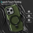 thumbnail image 2 of Cowithday iPhone 11 Case with Magnetic Ring Stand, [Magnetic Ring Holder] [Military Drop Protection] [Non-Slip Grip] Shockproof Soft Edge Phone Case Cover for iPhone 11 6.1" 2019, Darkgreen, 2 of 13