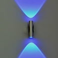 thumbnail image 1 of Lámpara de pared LED Lingouzi de doble cabezal, lámpara de pared LED de aluminio azul para dormitorio, aplique de pared, luces LED, decoración para bar, karaoke, porche, pared y techo., 1 of 6