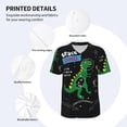thumbnail image 4 of Balery Space Dino Cartoon Black Baseball Jersey for Men Casual Button Down Shirts Short Sleeve Active Team Sports Uniform-Large, 4 of 9