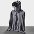 thumbnail image 2 of Sun-Protective Hooded Long Sleeve Zip-Up Jacket for Men, UPF 50+, Breathable Ice Thread Fabric, Elastic Stretch, Finger Hole Design, for Outdoor Summer Activities, 2 of 5