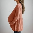 thumbnail image 4 of Fnooota Womens Maternity Long Sleeve Tops, Pullover Crew Neck Knitted Stretchy Pregnancy Clothes Orange Size M, 4 of 5
