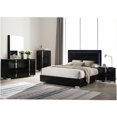 thumbnail image 6 of JERFIT Modern King Size Bed with LED Headboard, Black Upholstered Platform Bed Frame with Chrome Legs for Bedroom, 6 of 6