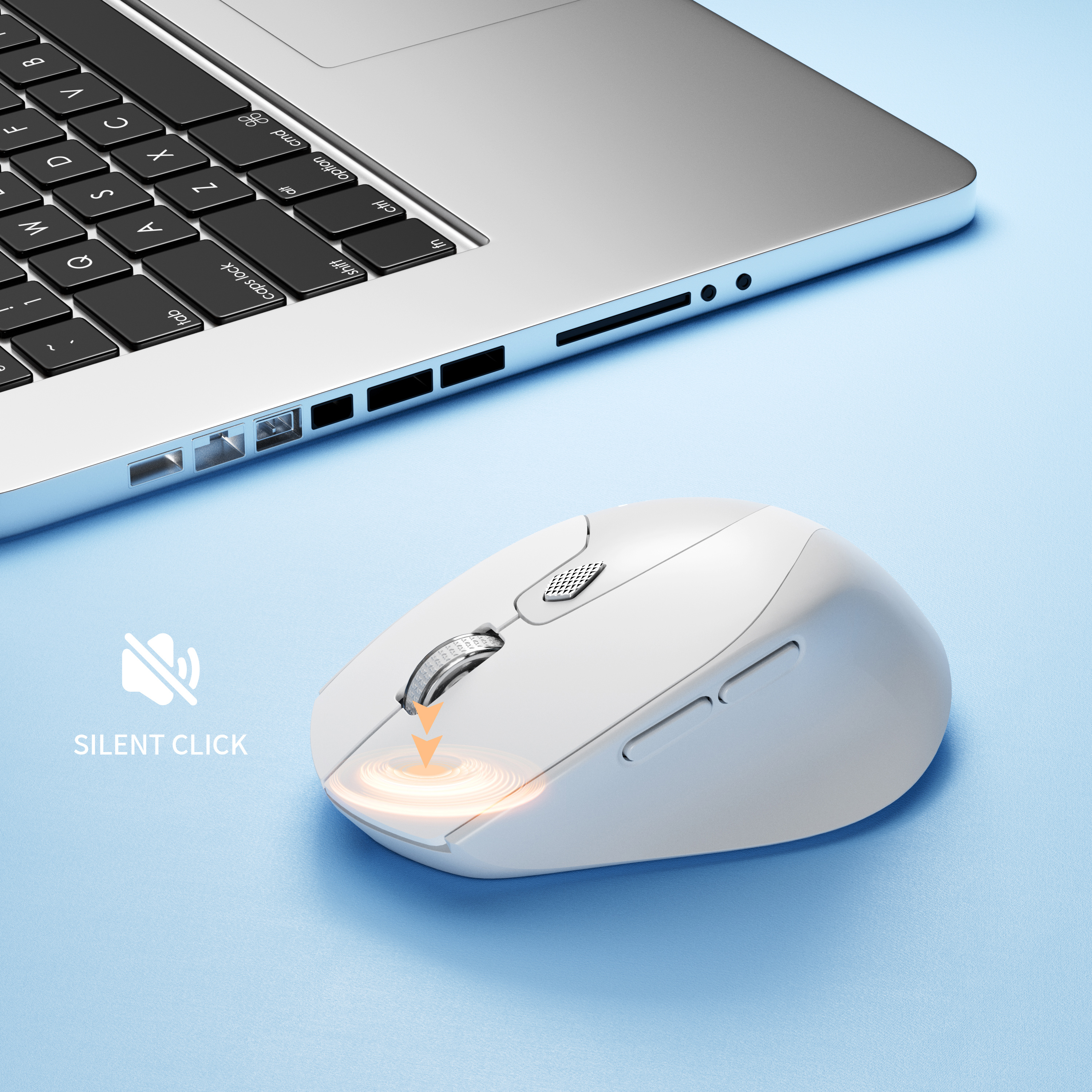 TENMOS Bluetooth Rechargeable Wireless Mouse, White photo 4